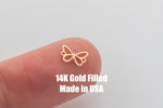 gold filled Butterfly connector - sterling silver or gold filled- permanent jewelry word connectors- charm, pendant,