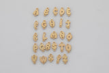 Bubble Letter Connectors 14K Gold Filled Made in USA - 8mm Alphabet Connector for Bracelet - Initial Charm Disk Permanent Jewelry Supplies