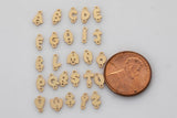 Bubble Letter Connectors 14K Gold Filled Made in USA - 8mm Alphabet Connector for Bracelet - Initial Charm Disk Permanent Jewelry Supplies