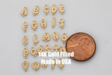 Bubble Letter Connectors 14K Gold Filled Made in USA - 8mm Alphabet Connector for Bracelet - Initial Charm Disk Permanent Jewelry Supplies