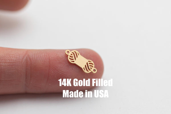 Yarn Crochet- Permanent Jewelry Connector or Charm- - 14kt gold filled or Sterling Silver - Made in the USA - Custom
