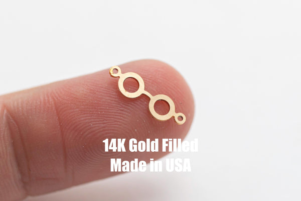 Spectacle Glasses Permanent Jewelry Connector or Charm- Intricate Detail - 14kt gold filled or Sterling Silver - Made in the USA - Custom