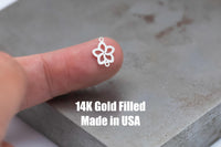 Plumeria Connector - 14Kt Gold Filled Sterling Silver - Hawaii Flower- Flower Connectors - Permanent Jewelry Supply