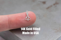 Scissors Connector - 14Kt Gold Filled Sterling Silver - Connectors - Permanent Jewelry Supply