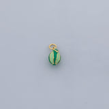 Watermelon fruit charm 18K Gold Filled Silver Charm Bar Bracelet Necklace Charms Minimalist DIY Jewelry Making Supply Pave CZ