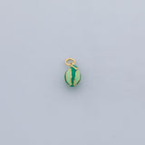 Watermelon fruit charm 18K Gold Filled Silver Charm Bar Bracelet Necklace Charms Minimalist DIY Jewelry Making Supply Pave CZ