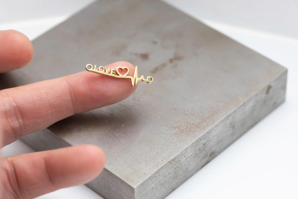 Heart Beat Love Connector- Permanent Jewelry Connectors- Hand Polished Stainless Steel - Made in the USA PVD Ion Plating