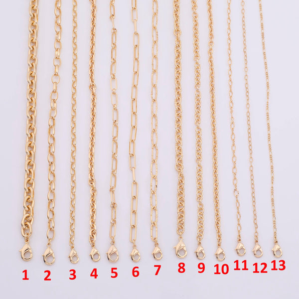 18 inches- 14 kt Gold PVD Plated Anti-Tarnish Gold Plated Necklace- Large Collection