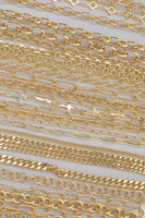 14k Gold PVD Plated Chain Large Assortment - Tarnish Resistant Popular Style - Sold by the yard