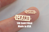Maui Framed Permanent Jewelry Connector - 14kt gold filled or Sterling Silver - Made in the USA