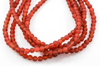 Natural RED CARNELIAN Special Rough Cut Round sizes 4mm, 6mm, 8mm full strands! Gemstone Beads