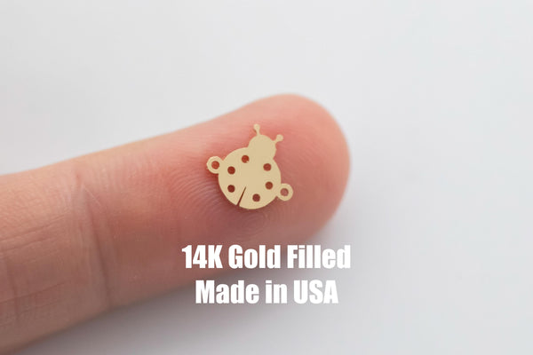 Permanent Jewelry Lady Bug Ladybug - 14kt gold filled or Sterling Silver - Made in the USA - Custom