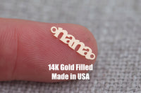 Permanent Jewelry Connector Bestie Mama Sister Grammy Wifey Auntie Mini Mimi 14K Gold Filled 925 Sterling Silver Connectors Made in USA