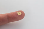 Zodiac connector, gold filled, sterling silver, permanent jewelry connector, hand stamped connector, custom charm- 10x7mm oval