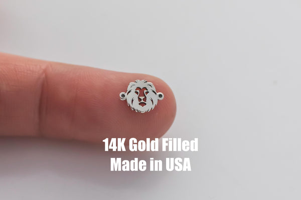 Lion- Permanent Jewelry Connector or Charm- - 14kt gold filled or Sterling Silver - Made in the USA - Custom