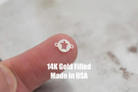 Turtle Disc Permanent Jewelry Connector-6x9mm - 14kt gold filled or Sterling Silver - Made in the USA