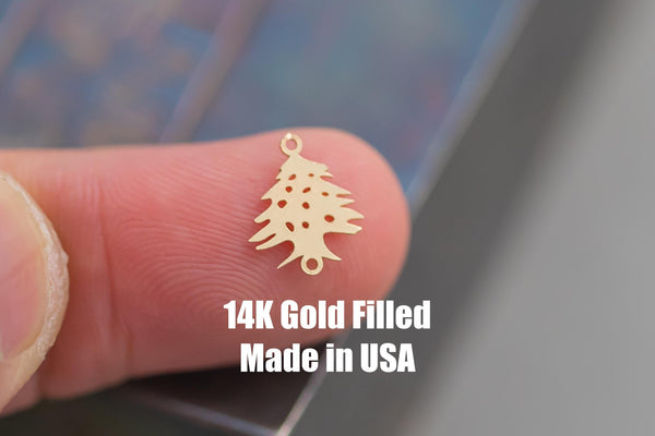 Cedar Tree 14Kt Gold Filled or Sterling Cross Connectors Bracelet or Necklace Permanent Jewelry