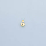 Lock Heart Charm 18K Gold Filled Silver Charm Bar Bracelet Necklace Charms Minimalist for DIY Jewelry Making Supply Pave CZ