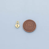 Lock Heart Charm 18K Gold Filled Silver Charm Bar Bracelet Necklace Charms Minimalist for DIY Jewelry Making Supply Pave CZ