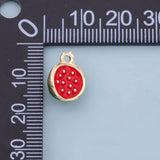 Watermelon fruit Charm 18K Gold Filled Silver Charm Bar Bracelet Necklace Charms Minimalist for DIY Jewelry Making Supply Pave CZ