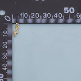Lightning bolt charm 18K Gold Filled Silver Charm Bar Bracelet Necklace Charms Minimalist DIY Jewelry Making Supply Pave CZ