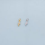 Lightning bolt charm 18K Gold Filled Silver Charm Bar Bracelet Necklace Charms Minimalist DIY Jewelry Making Supply Pave CZ