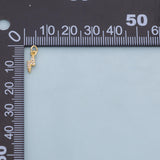Lightning bolt charm 18K Gold Filled Silver Charm Bar Bracelet Necklace Charms Minimalist DIY Jewelry Making Supply Pave CZ