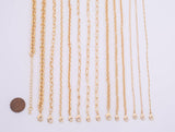 18 inches- 14 kt Gold PVD Plated Anti-Tarnish Gold Plated Necklace- Large Collection