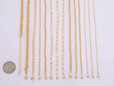 16 Inches- 14 kt Gold pvd Plated Anti-Tarnish Gold Plated Necklace- Large Collection