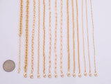 18 inches- 14 kt Gold PVD Plated Anti-Tarnish Gold Plated Necklace- Large Collection