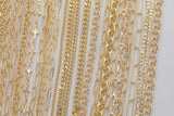 14k Gold PVD Plated Paperclip and Oval Chain Large Assortment - Tarnish Resistant Popular Style - Sold by the yard