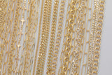 14k Gold PVD Plated Paperclip and Oval Chain Large Assortment - Tarnish Resistant Popular Style - Sold by the yard