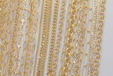 14k Gold PVD Plated Chain Large Assortment - Tarnish Resistant Popular Style - Sold by the yard