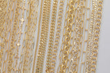 14k Gold PVD Plated Chain Large Assortment - Tarnish Resistant Popular Style - Sold by the yard