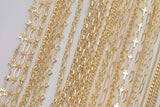 14k Gold PVD Plated Chain Large Assortment - Tarnish Resistant Popular Style - Sold by the yard