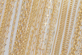 14k Gold pvd Plated Paperclip and Oval Chain Large Assortment - Tarnish Resistant Popular Style - Sold by the yard