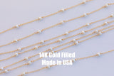 Genuine Freshwater Pearl Gold Filled 1.5mm Cable Chain, 14k gold filled, permanent jewelry chain, wholesale chain