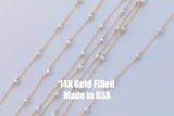Genuine Freshwater Pearl Gold Filled 1.5mm Cable Chain, 14k gold filled, permanent jewelry chain, wholesale chain