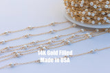 Genuine Freshwater Pearl Gold Filled 1.5mm Cable Chain, 14k gold filled, permanent jewelry chain, wholesale chain