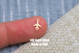 Set of 2x Airplane- Permanent Jewelry Connector 14kt Gold Filled Sterling Silver-Made from Scratch in USA