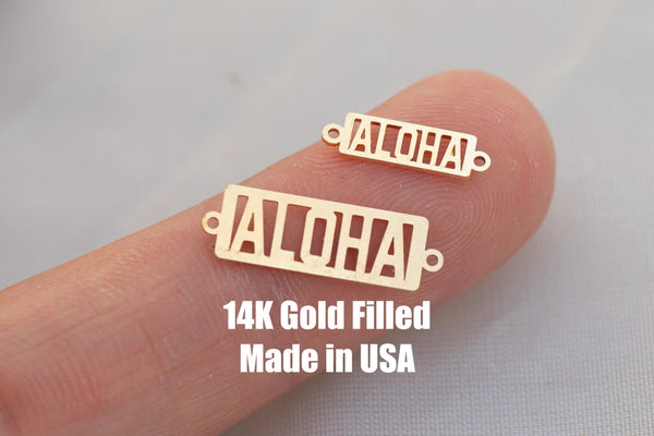 Aloha Framed Permanent Jewelry Connector - 14kt gold filled or Sterling Silver - Made in the USA