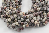 Natural Porcelain Jasper Round 4mm, 6mm, 8mm, 10mm- Full 15.5 Inch Strand Smooth Gemstone Beads