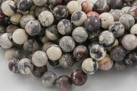 Natural Porcelain Jasper Round 4mm, 6mm, 8mm, 10mm- Full 15.5 Inch Strand Smooth Gemstone Beads