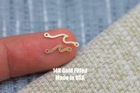 Wave Connector 2 styles - 14Kt Gold Filled or Sterling Silver- Wave Connectors - Bracelet or Necklace - Permanent Jewelry Supply