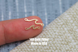 Wave Connector 2 styles - 14Kt Gold Filled or Sterling Silver- Wave Connectors - Bracelet or Necklace - Permanent Jewelry Supply