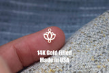 Lotus Leaf Bud Flower Permanent Jewelry Connector or Charm- Intricate Detail - 14kt gold filled or Sterling Silver - Made in the USA