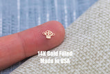 Mushroom Connector - 14Kt Gold Filled Sterling Silver - Mushroom Flower Connectors - Permanent Jewelry Supply