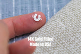 Horse Shoe Side Loop Chubby Permanent Jewelry Connector - 14kt gold filled or Sterling Silver - Made in the USA