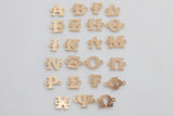 6mm Tall size- 14K Gold Filled Greek Letters Alphabet Initial Connectors for Permanent Jewelry Wholesale Bracelet Jewelry