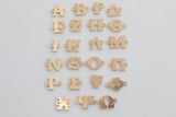 6mm Tall size- 14K Gold Filled Greek Letters Alphabet Initial Connectors for Permanent Jewelry Wholesale Bracelet Jewelry